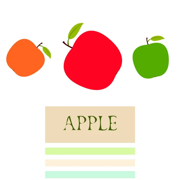 Apple Frame Vector Illustration Vector Card Design Apple Leaf — Stock Vector