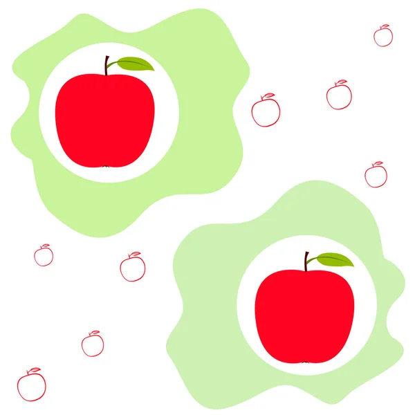 Ilustración Vectorial Del Marco Apple Diseño Tarjeta Vectorial Con Manzana — Vector de stock