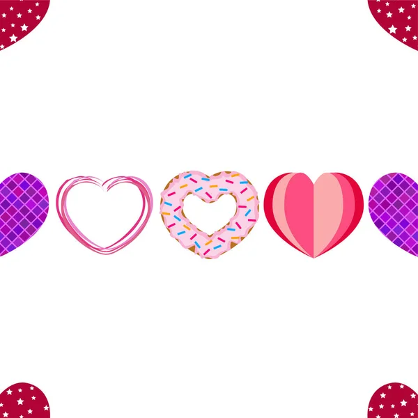 Antecedentes románticos abstractos con corazones. Fondo vectorial para el día de San Valentín . — Vector de stock