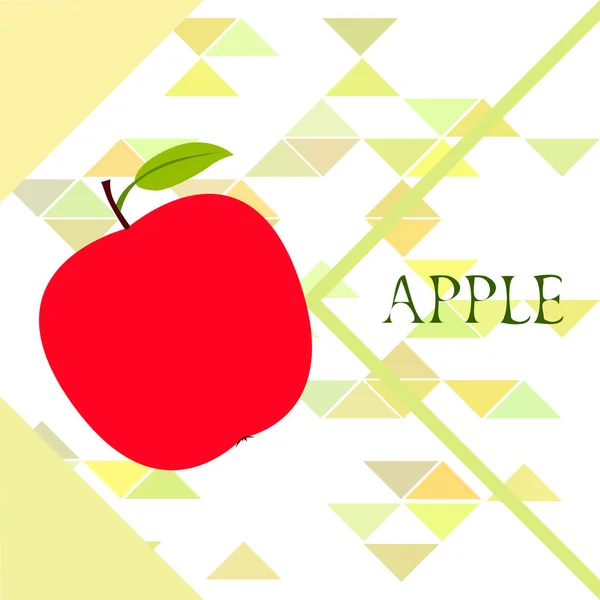 Illustrazione Vettoriale Cornice Apple Scheda Vettoriale Con Mela Foglia — Vettoriale Stock