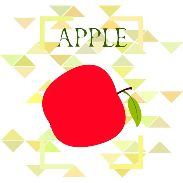 Ilustracja Wektorowa Ramki Apple Projekt Karty Wektorowej Jabłkiem Liściem — Wektor stockowy