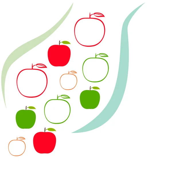 Ilustración Vectorial Del Marco Apple Diseño Tarjeta Vectorial Con Manzana — Archivo Imágenes Vectoriales