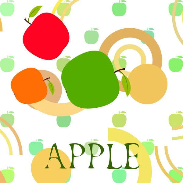 Ilustración Vectorial Del Marco Apple Diseño Tarjeta Vectorial Con Manzana — Archivo Imágenes Vectoriales