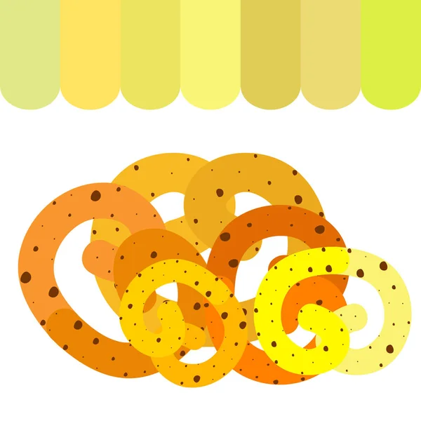 Pretzel Cozimento tradicional. Ilustração para o feriado Oktoberfest. Alemanha. Munique. Lanche para cerveja. Café. Lanchonete. Pão. Padaria . — Vetor de Stock