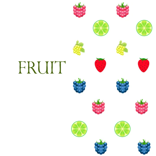 Mûre framboise raisin fraise lime b — Image vectorielle