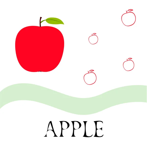 Ilustración Vectorial Del Marco Apple Diseño Tarjeta Vectorial Con Manzana — Archivo Imágenes Vectoriales