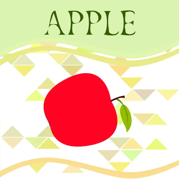 Illustration Vectorielle Cadre Apple Conception Carte Vectorielle Avec Pomme Feuille — Image vectorielle