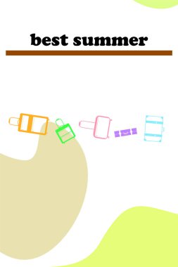 Bavul vektör karikatür tarzı illüstrasyon. Seyahat zamanı. Seyahat ve turizm.