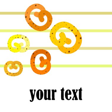 Pretzel geleneksel pişirme. Tatil Oktoberfest için Illustration. Almanya. Münih. Bira için atıştırmak. Cafe. Aperatif Bar. Ekmek. Fırın.