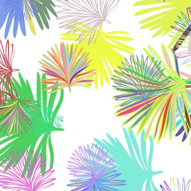 Egzotik yaprakları ile afiş veya el ilanı için Yaz tropikal vektör tasarımı.