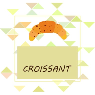 Kruvasan ikonu. Kruvasan-vektör ikonunun düz çizimi. Kruvasan sembolü.