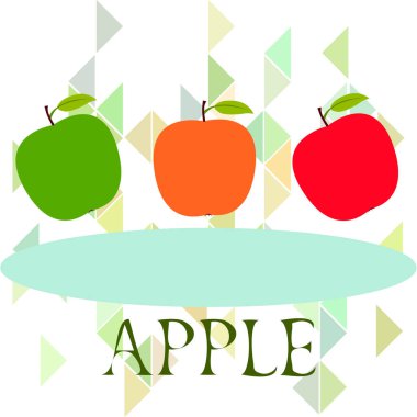 Apple çerçeve vektör illüstrasyon. Elma ve yaprak ile vektör kartı tasarımı.