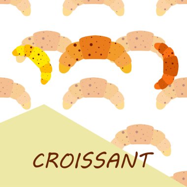 Kruvasan ikonu. Kruvasan-vektör ikonunun düz çizimi. Kruvasan sembolü.