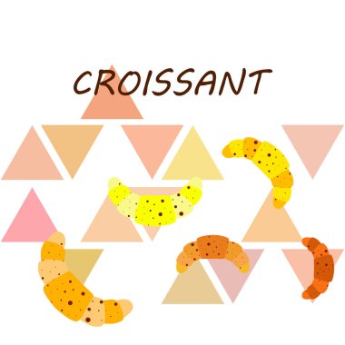 Kruvasan ikonu. Kruvasan-vektör ikonunun düz çizimi. Kruvasan sembolü.