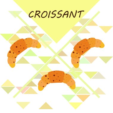 Kruvasan ikonu. Kruvasan-vektör ikonunun düz çizimi. Kruvasan sembolü.