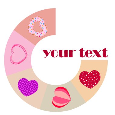 Kalpli soyut romantik arka plan. Sevgililer Günü için vektör zemin.