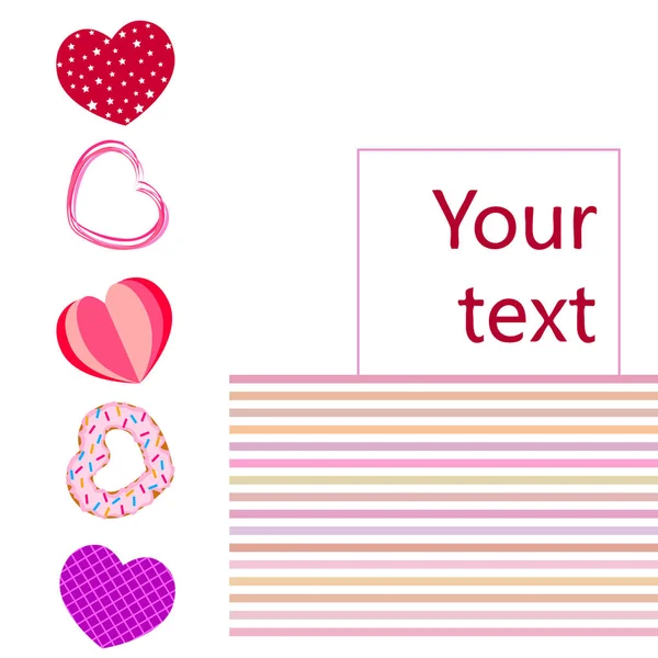 Abstract romantic background with hearts. Vector backdrop for Valentine's day. — Stock Vector