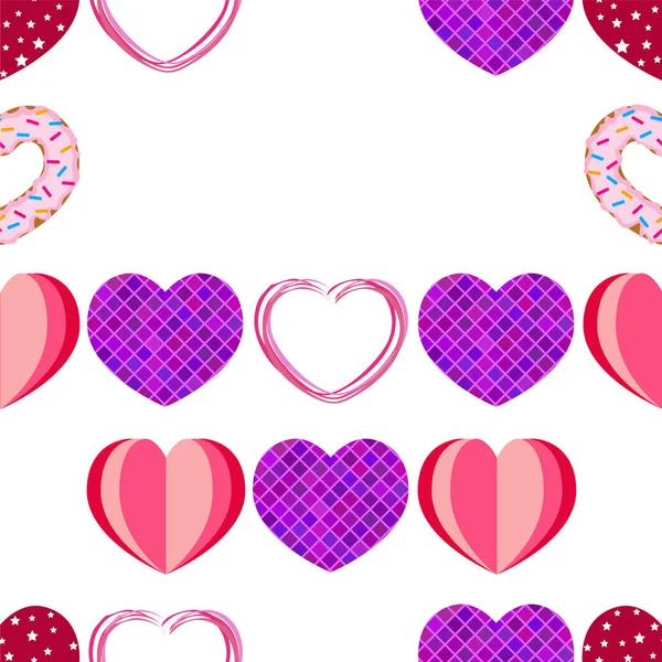 Abstract romantic background with hearts. Vector backdrop for Valentine's day. — Stock Vector