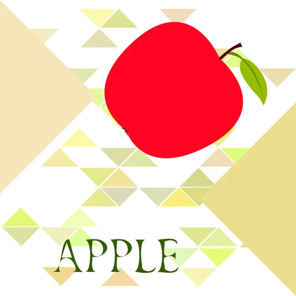 苹果框架矢量插图。带苹果和叶的矢量卡设计. — 图库矢量图片