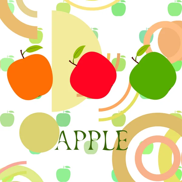 Ilustración Vectorial Del Marco Apple Diseño Tarjeta Vectorial Con Manzana — Archivo Imágenes Vectoriales