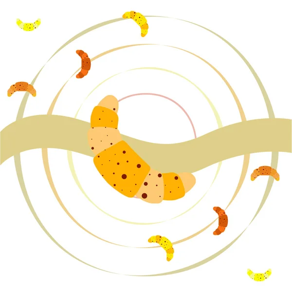 Ícone de croissant. ilustração plana de croissant - ícone de vetor. símbolo de sinal croissant —  Vetores de Stock