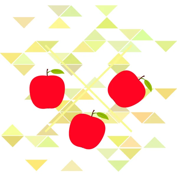 Apple frame vector illustratie. Vector kaart ontwerp met appel en blad. — Stockvector