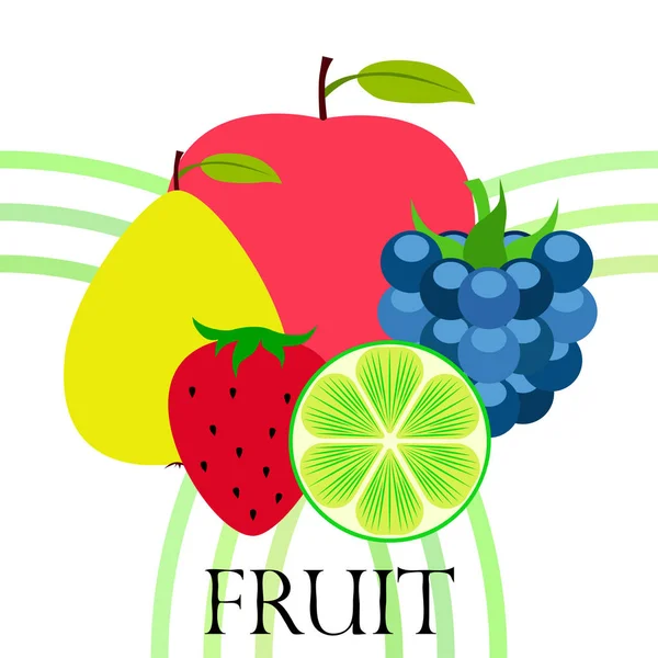 과일과 다채로운 아이콘 — 스톡 벡터