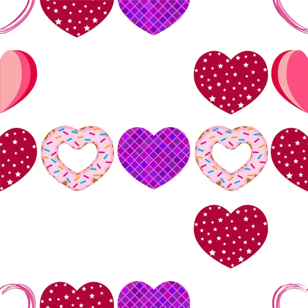 Abstract romantic background with hearts. Vector backdrop for Valentine's day. — Stock Vector