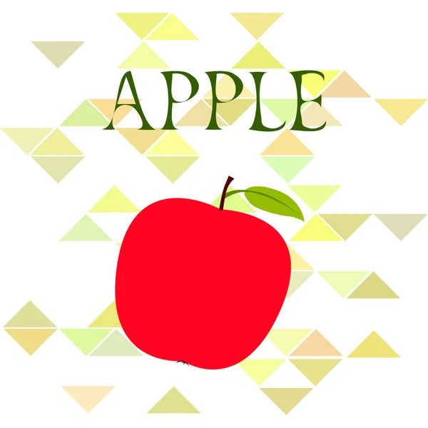 Illustration Vectorielle Cadre Apple Conception Carte Vectorielle Avec Pomme Feuille — Image vectorielle