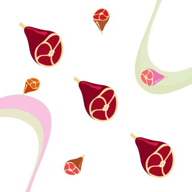 Bütün ayak, taze et. Çiftlik dükkanı konsepti için görüntü. Vektör arkaplanı.