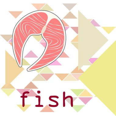 Balık, deniz ürünleri. Vektör deniz ürünleri. Gıda ve restoran tasarımı.