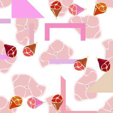 Bütün ayak, taze et. Çiftlik dükkanı konsepti için görüntü. Vektör arkaplanı.