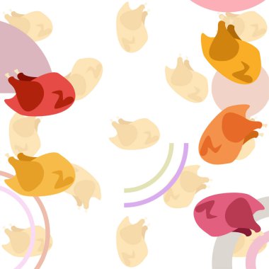 Tavuk eti, karikatür, vektör illüstrasyon, gıda arka plan.