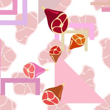 Bütün ayak, taze et. Çiftlik dükkanı konsepti için görüntü. Vektör arkaplanı.