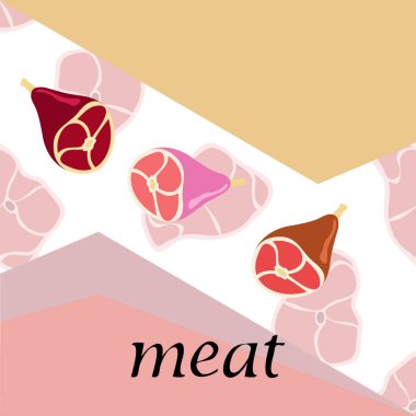 Bütün ayak, taze et. Çiftlik dükkanı konsepti için görüntü. Vektör arkaplanı.