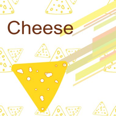 Peynir vektörü, iştah açıcı peynir arka planı, süt ürünü.