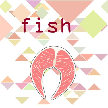 Balık, deniz ürünleri. Vektör deniz ürünleri. Gıda ve restoran tasarımı.