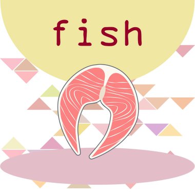 Balık, deniz ürünleri. Vektör deniz ürünleri. Gıda ve restoran tasarımı.