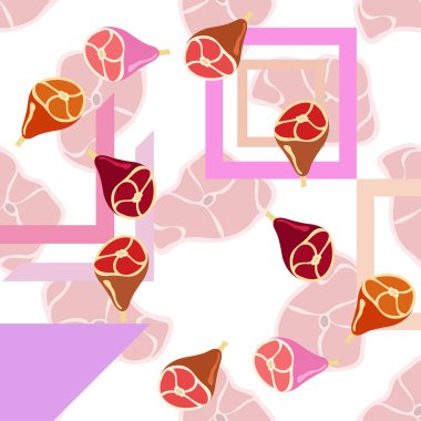 Bütün ayak, taze et. Çiftlik dükkanı konsepti için görüntü. Vektör arkaplanı.