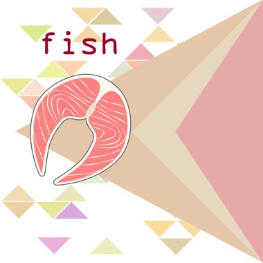 Balık, deniz ürünleri. Vektör deniz ürünleri. Gıda ve restoran tasarımı.