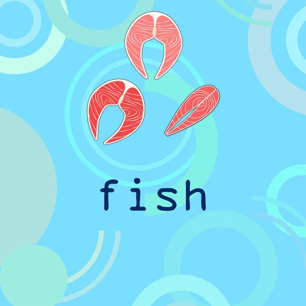 Peixe, marisco. Marisco vetorial. Design de comida e restaurante . —  Vetores de Stock