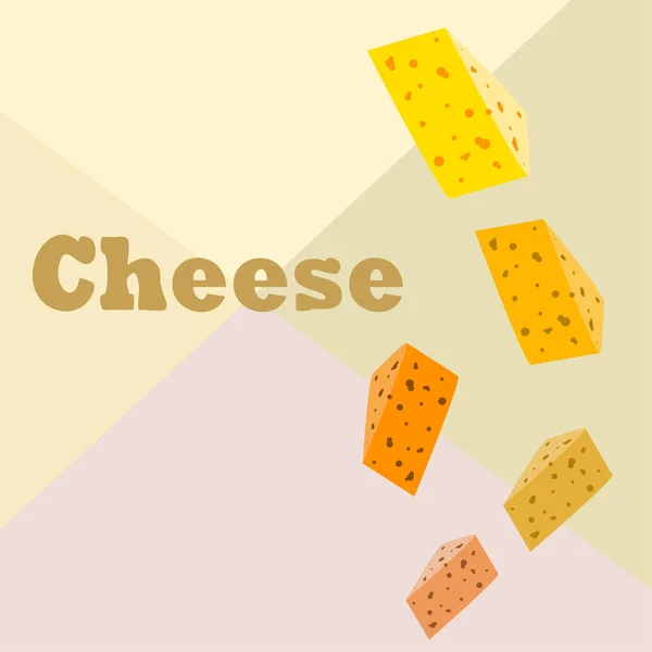 Vector de queso, fondo de queso apetitoso, productos lácteos . — Archivo Imágenes Vectoriales