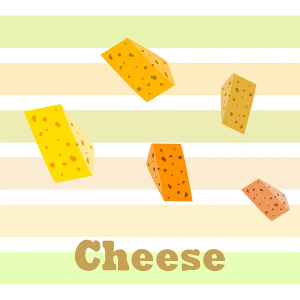 Vector de queso, fondo de queso apetitoso, productos lácteos . — Archivo Imágenes Vectoriales