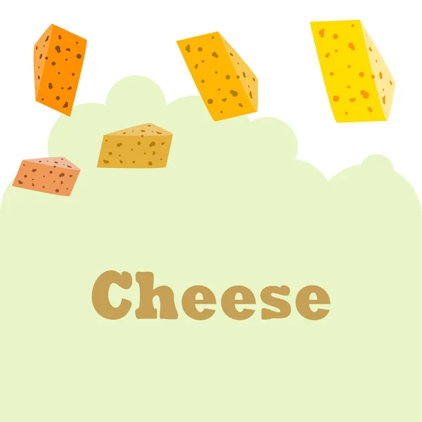 Vector de queso, fondo de queso apetitoso, productos lácteos . — Archivo Imágenes Vectoriales