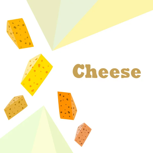 Vector de queso, fondo de queso apetitoso, productos lácteos . — Archivo Imágenes Vectoriales