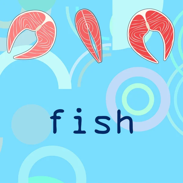 Peixe, marisco. Marisco vetorial. Design de comida e restaurante . —  Vetores de Stock
