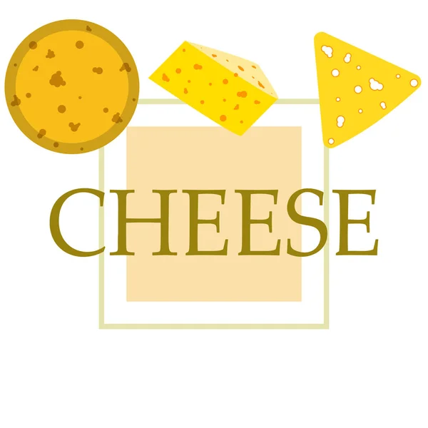 Vector de queso, fondo de queso apetitoso, productos lácteos . — Archivo Imágenes Vectoriales