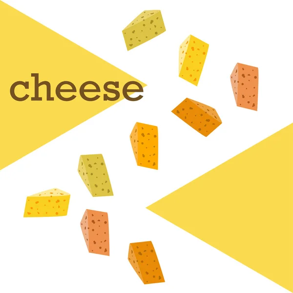 Cheese vector, smakelijke kaas achtergrond, zuivelproduct. — Stockvector