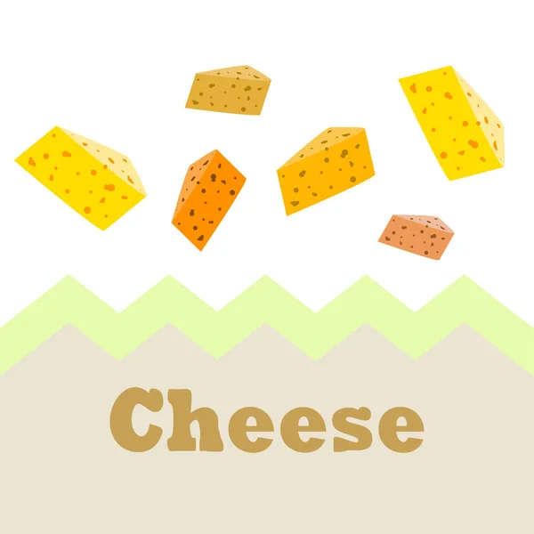Cheese vector, smakelijke kaas achtergrond, zuivelproduct. — Stockvector