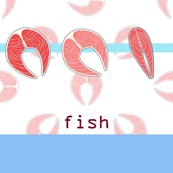 Vis, zeevruchten. Vector zeevruchten. Eten en restaurant ontwerp. — Stockvector